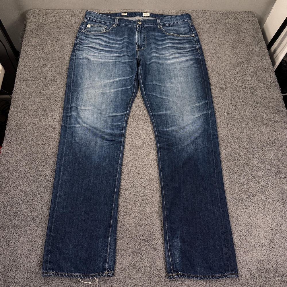 AG Adriano Goldschmied Geffen Jeans Mens 38x34‎ Blue Denim Slouchy Slim Made USA